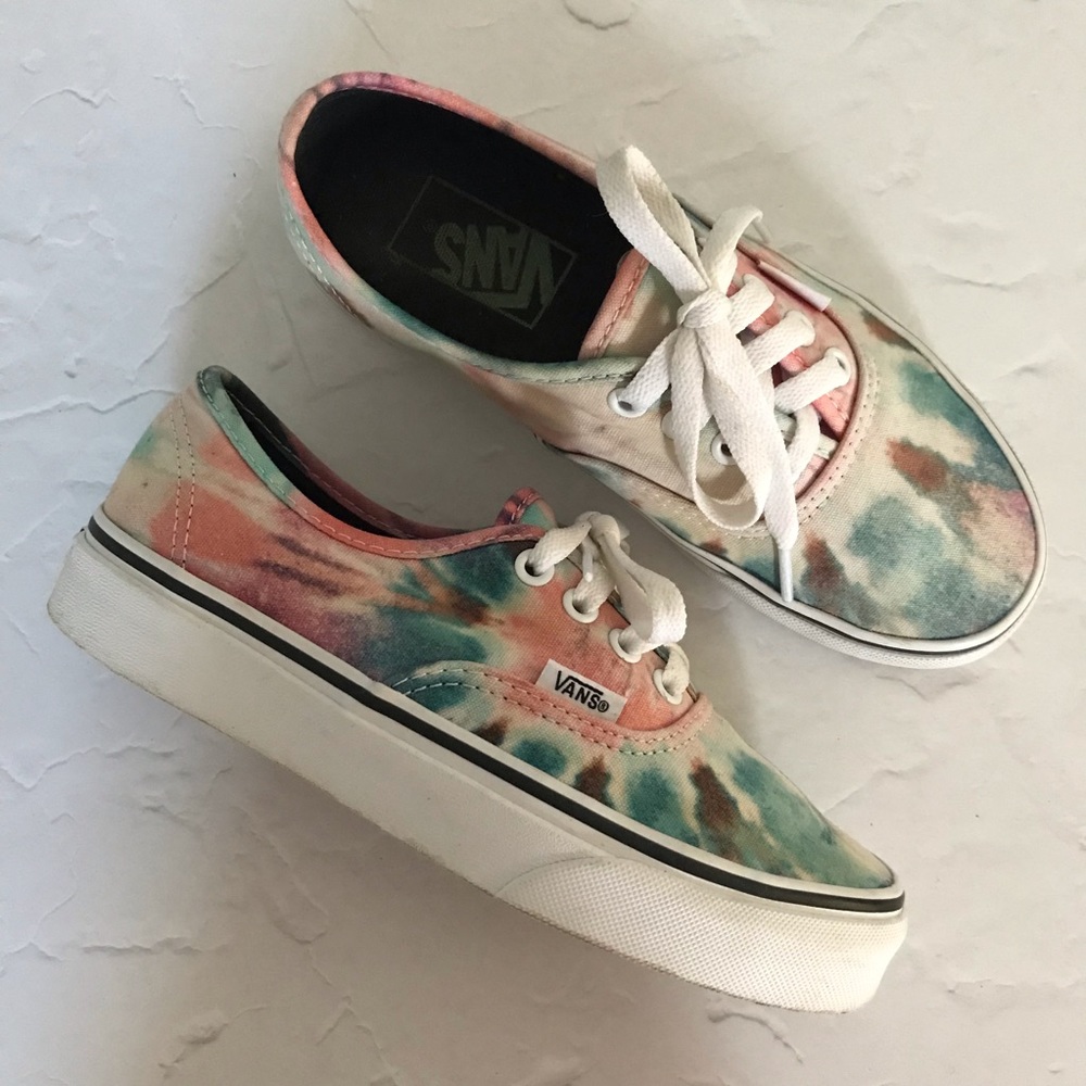 Vans Authentic Low Bleached Tie Dye Shoes, Sz 5